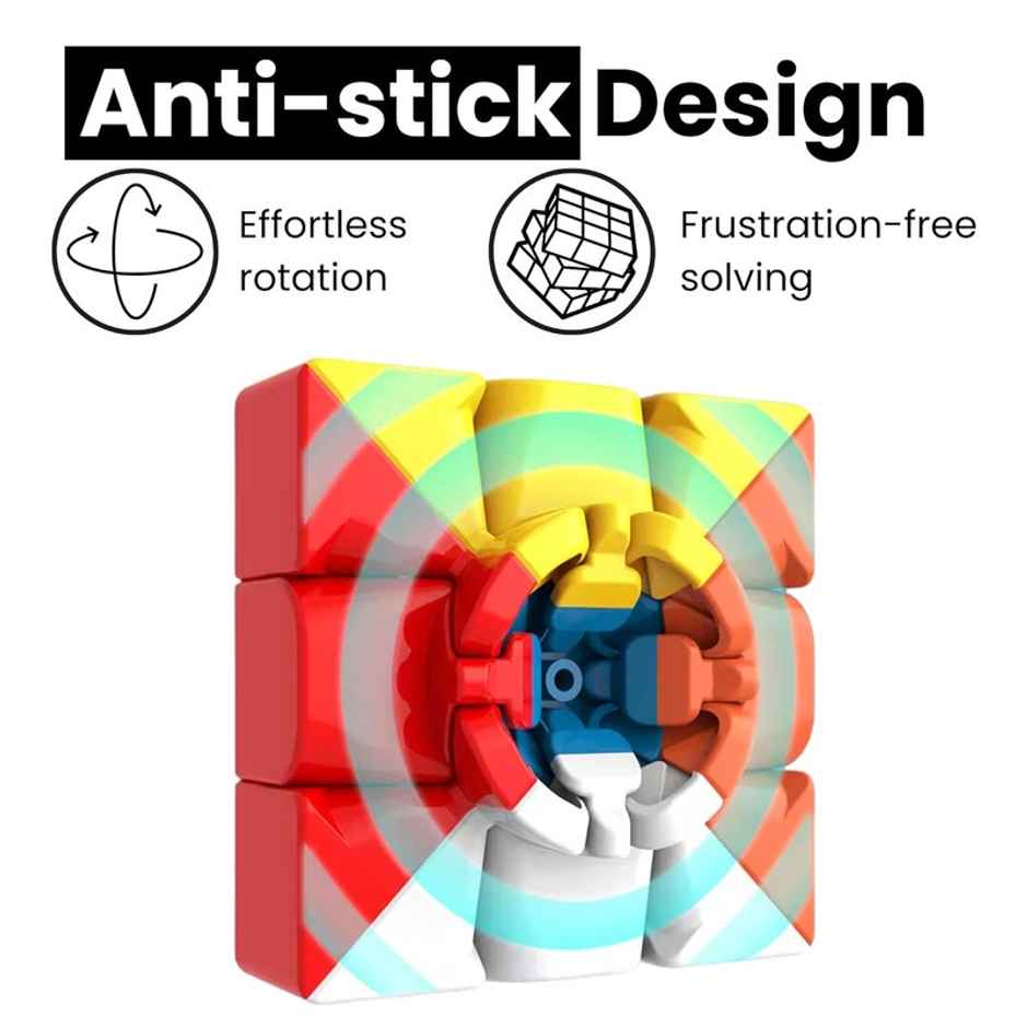 Fablue Cubes 3X3 High Speed Sticker Less Cube Puzzle Game Toy - Multicolor