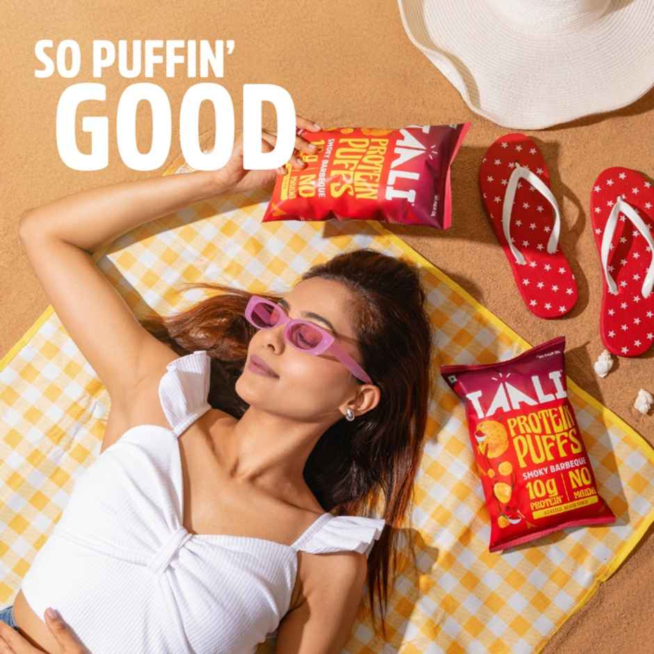 Taali Protein Puffs | Smoky Barbeque Snack, Roasted, Corn & Jowar Puff, No Maida