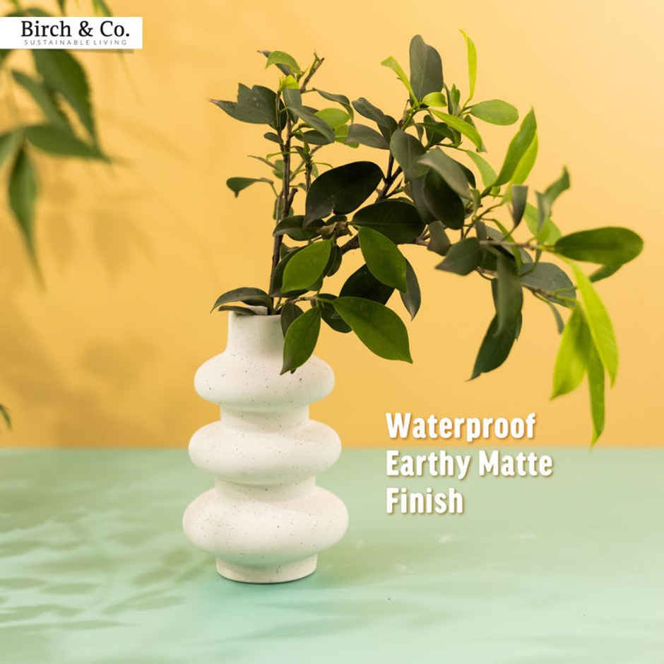 Birch & Co. Vase White Wave 6 Inch