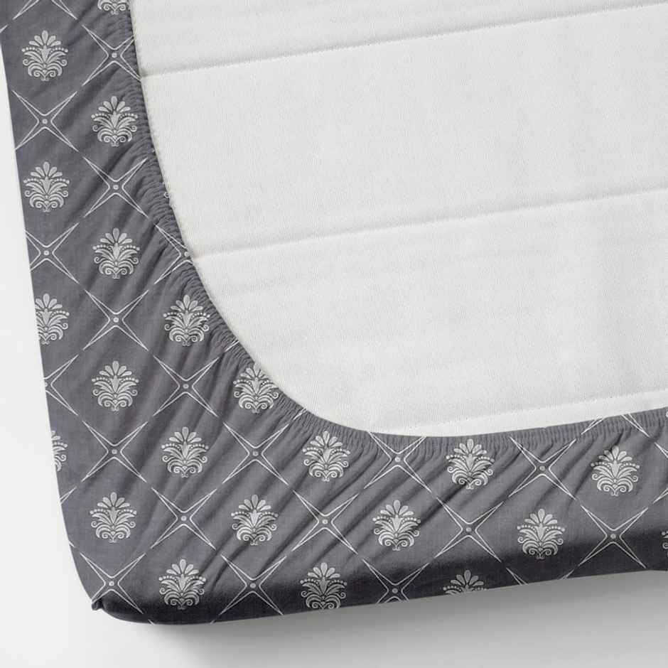 Florida Elastic Fitted Double Bed Cotton Bedsheet with 2 Pillow Cover | 240x275 cm Grey