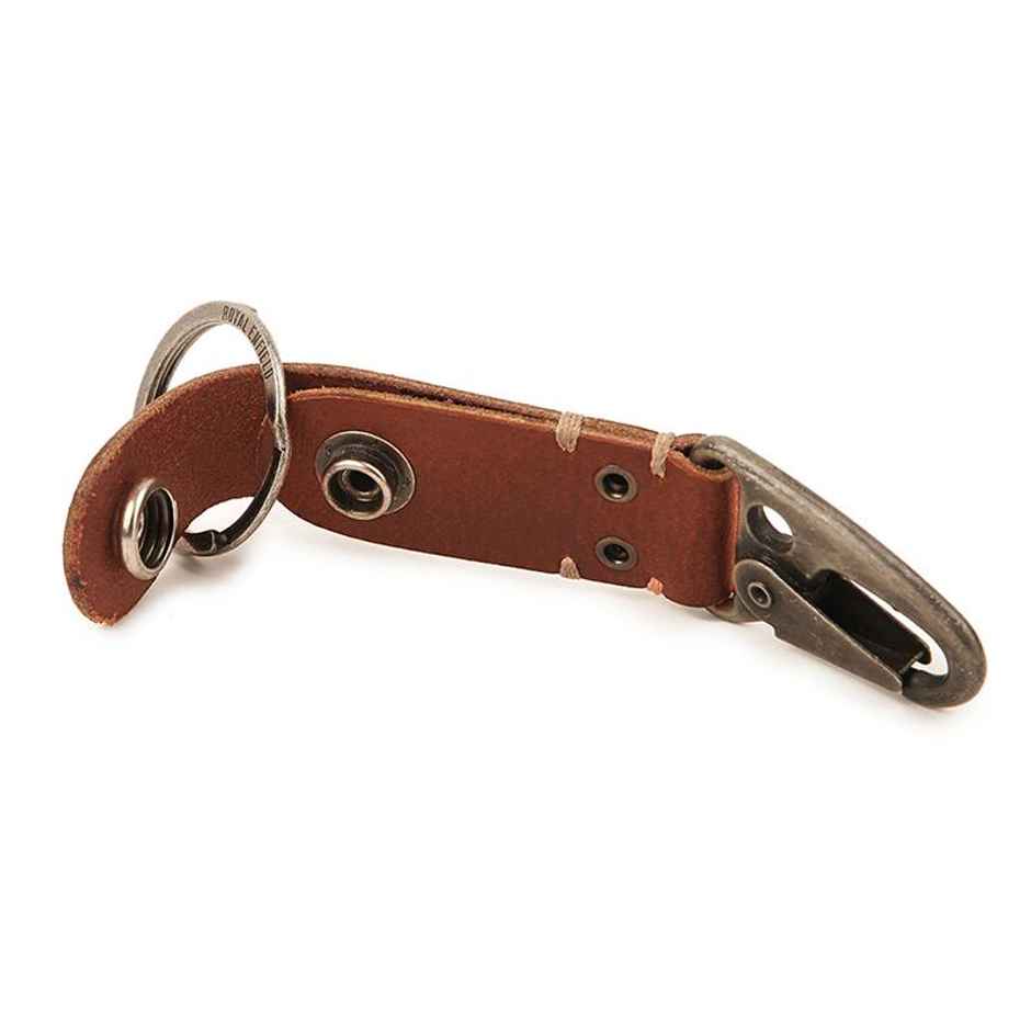 Royal Enfield Metal Hook With RE Wing Key Chain | Tan