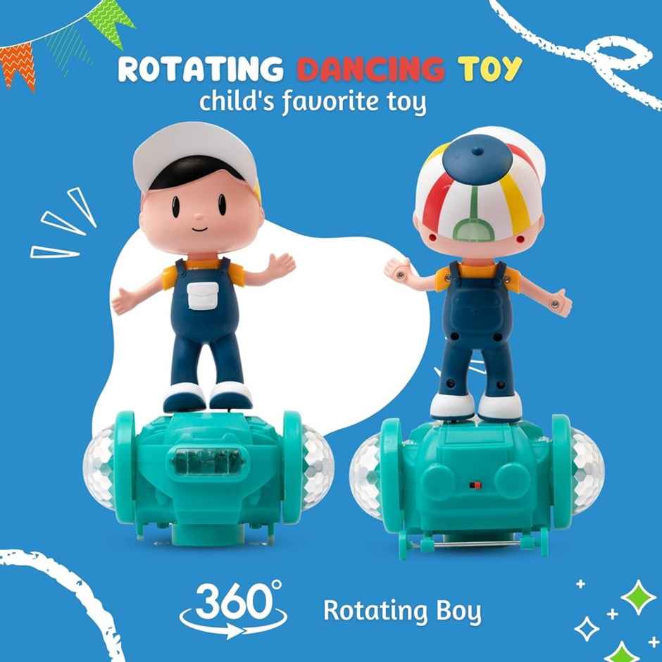 Fablue 360 Degree Rotating Musical Dancing Toy - 5D Light And Sound Dancing Boy | Multicolor