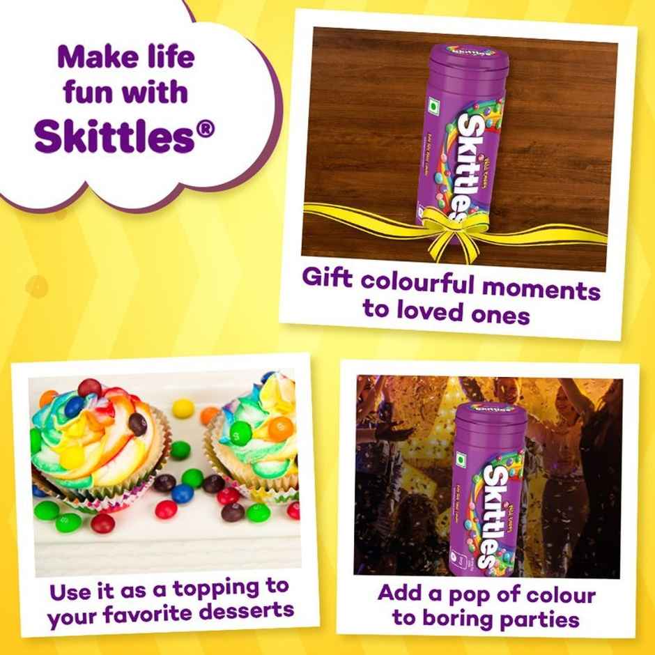 Skittles Wild Berry Bite Size Fruit Flavoured Candy Tube