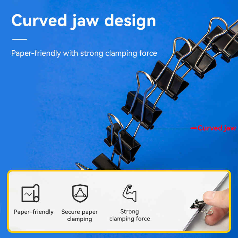 Deli EZ64 Binder Clips, 25 mm, Black Body