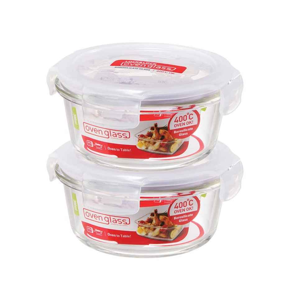 LocknLock LLG821 Euro Heat Resistance Square Airtight Glass Container | Transparent - 380 ml