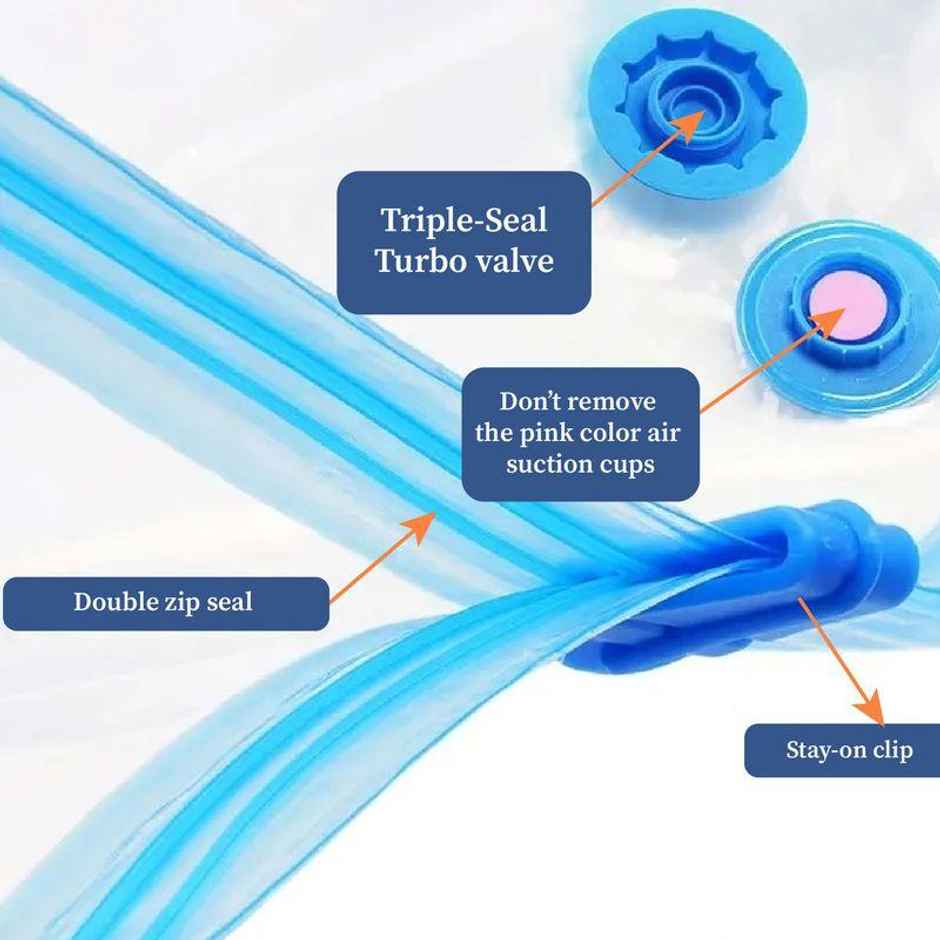 HomeStrap Vacuum Storage Bag | 1 Small, 2 Medium & 1 Large With 1 Pump