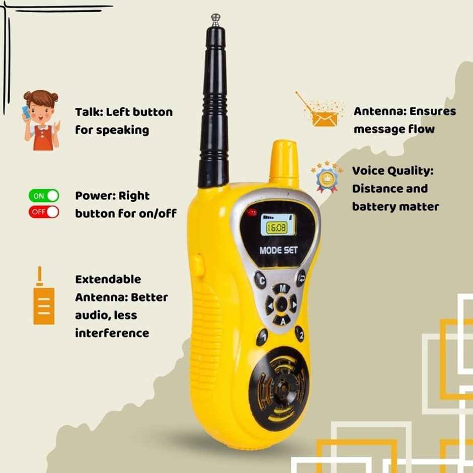 Fablue Walkie Talkie Toys for Kids - 2 Way Radio Role Play Toy with Range Upto 20 Feet Toy for Kids