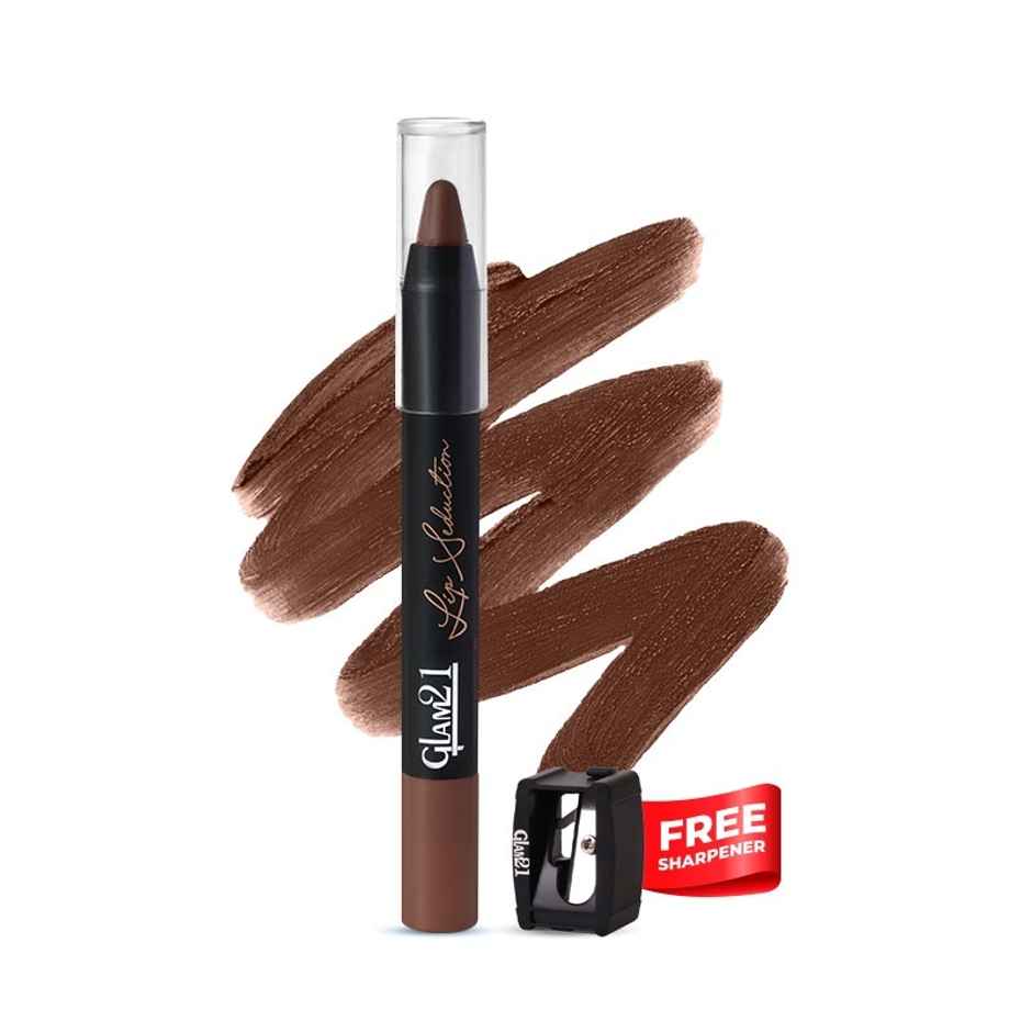 Glam21 Lip Seduction Non- Transfer Crayon Lipstick Creamy Matte Formula| Mystique Brown | 10