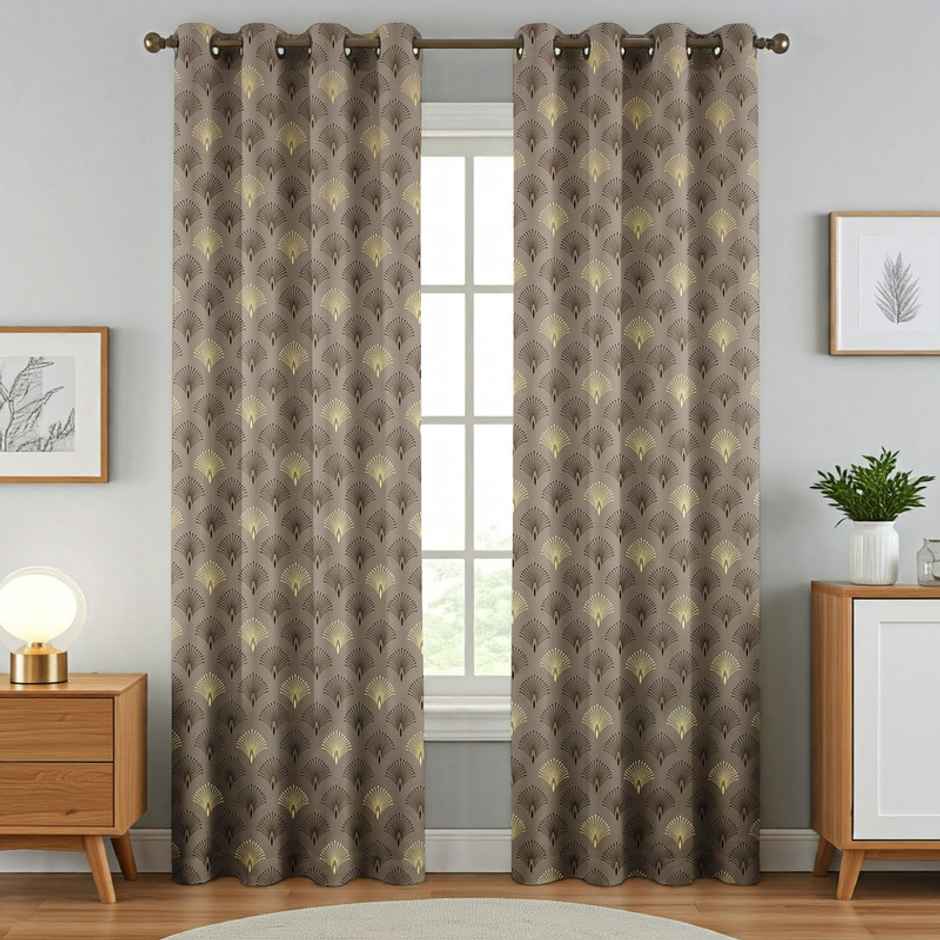 Florida Mimosa 9 Feet Blackout Curtains for Living Room Bedroom Balcony Brown