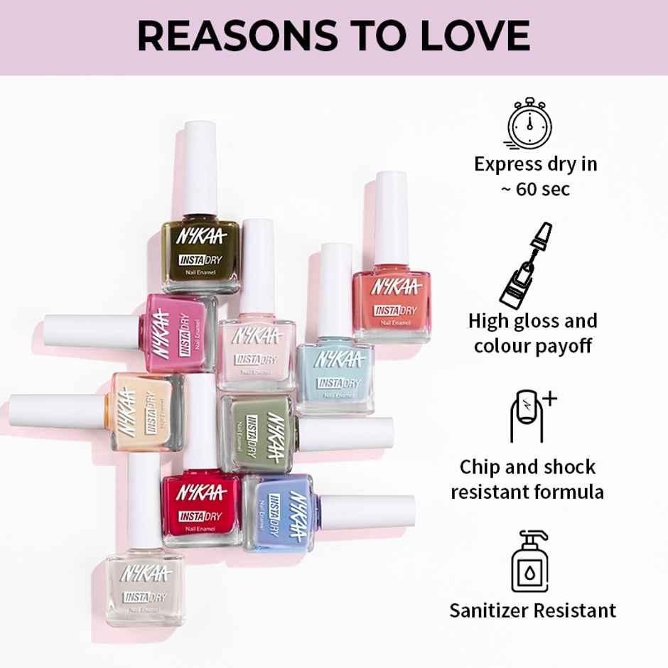 Nykaa Insta Dry Fast Drying Nail Enamel Polish Lilac Live 353 - Lilac