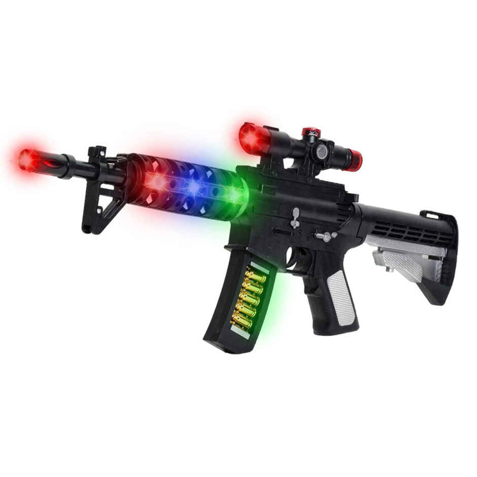 Fablue Plastic Musical Gun Toy For Kids - Gun With Flashing Led Lights Vibrating Gun Toy