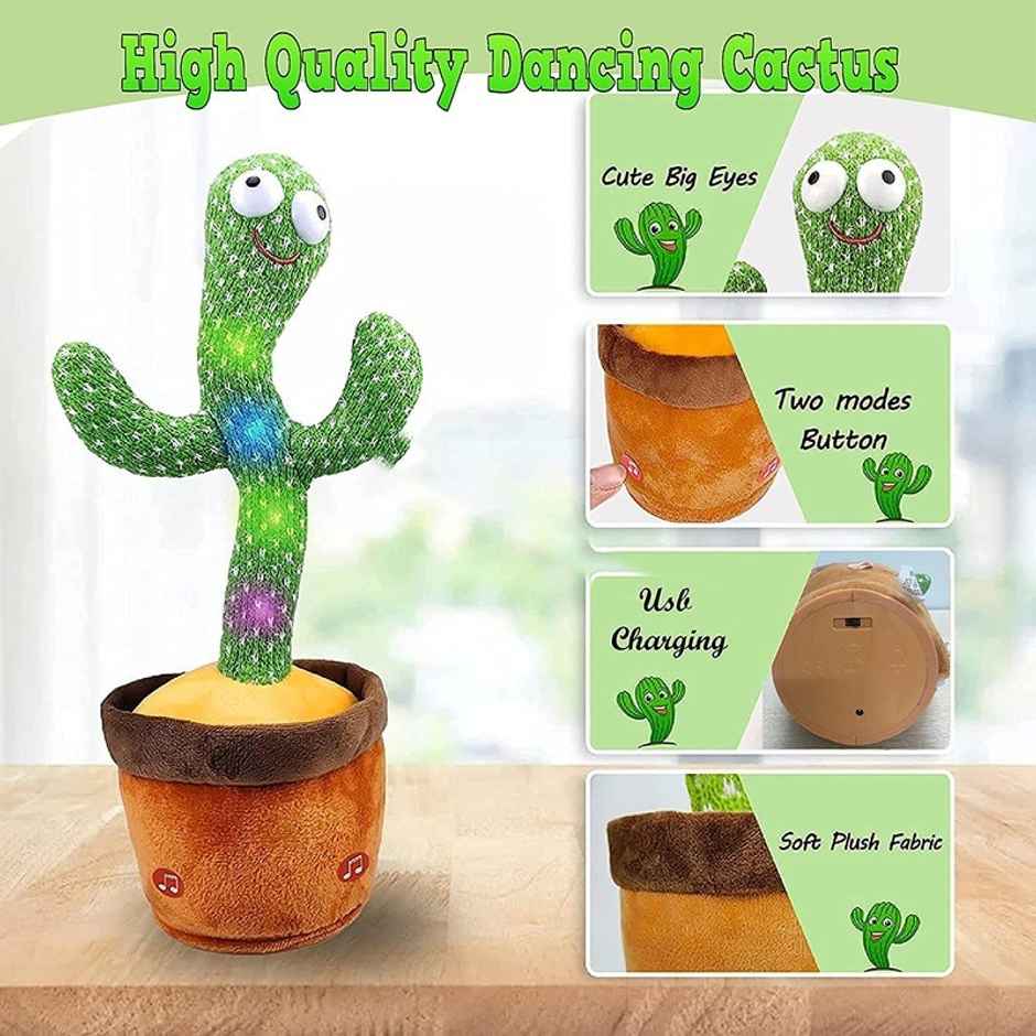 Fablue Rechargeable Dancing And Talking Cactus Toy | Recording Repeat Funny Educational Toy