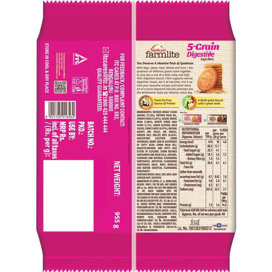 Sunfeast Farmlite 5 Seed Digestive Biscuit | High Fibre | Goodness of 5 Power Seeds & Wheat Fibre