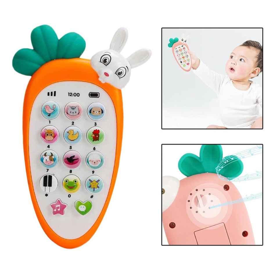 Fablue Cell Phone Musical Toy - Animal Sounds And Number Learning Toy For Kids And Toddlers Orange