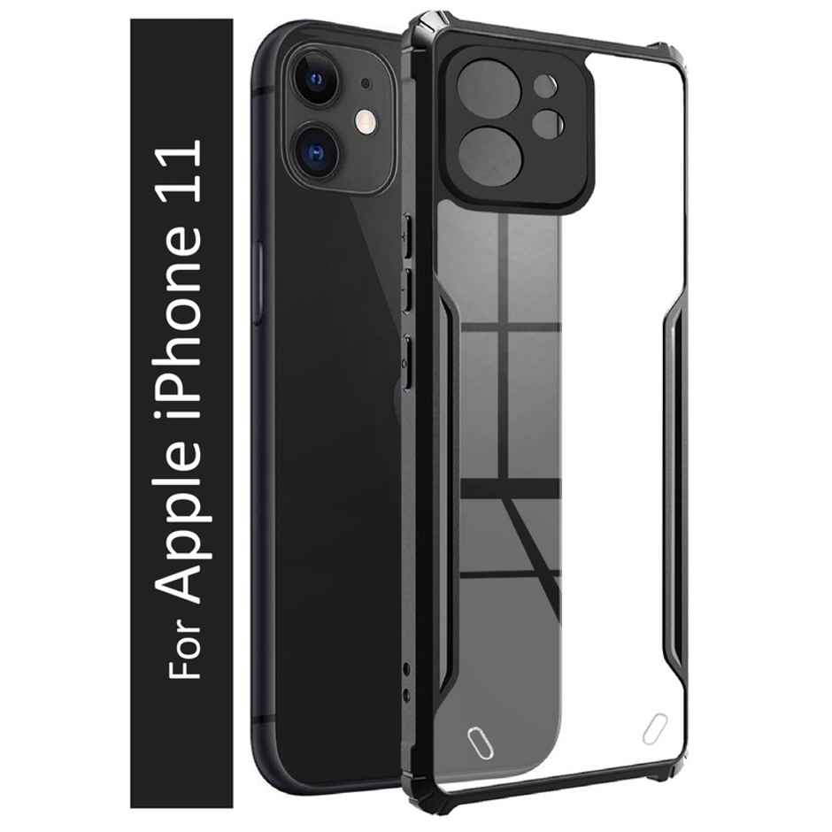 Kwine Case Apple Iphone 11 Back Cover - Black Bordered Transparent Case