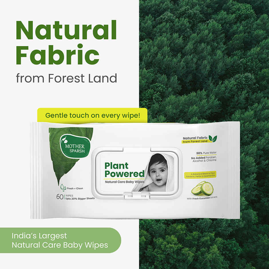 Mother Sparsh Plant Powered Baby Wipes - Natural Cucumber Extract