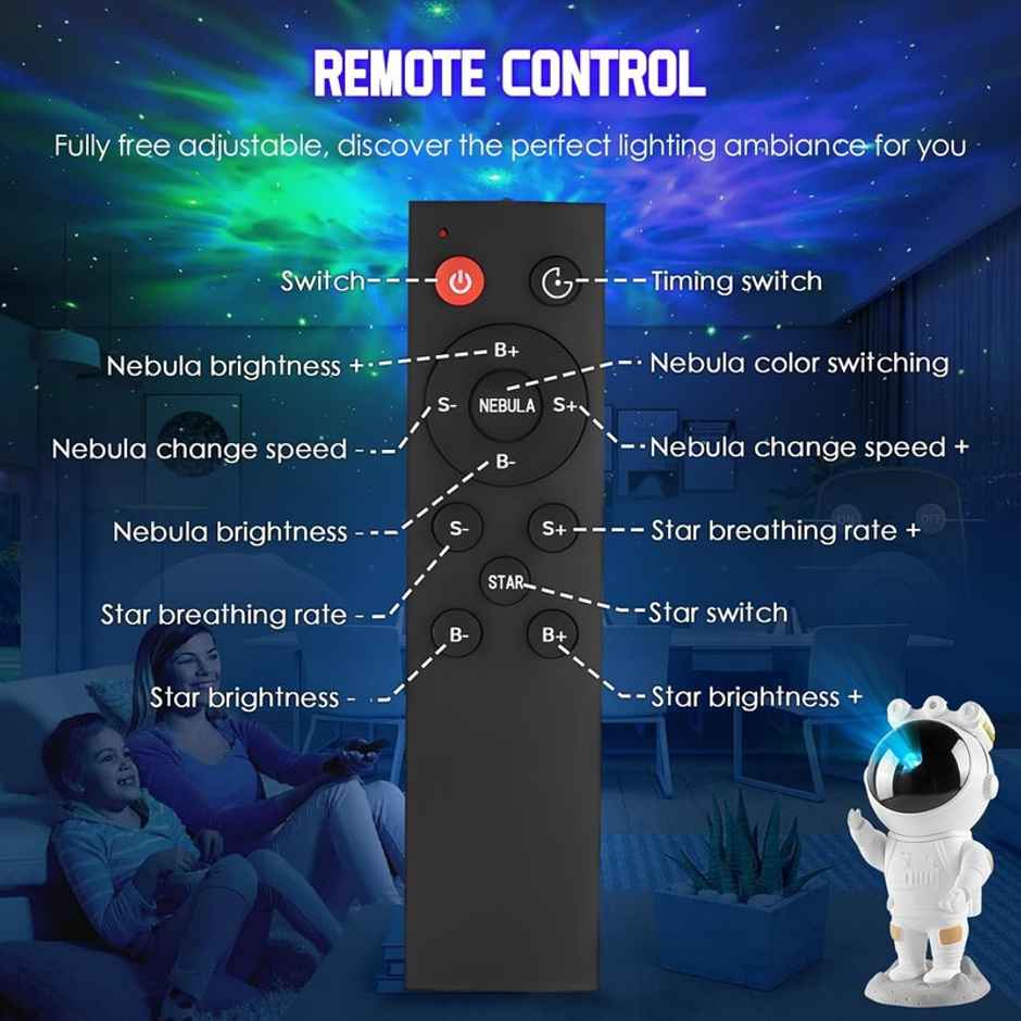 Fablue Astronaut Galaxy Projector Lamp for Bedroom - 360 Degree Astronaut LED Lamp for Kids