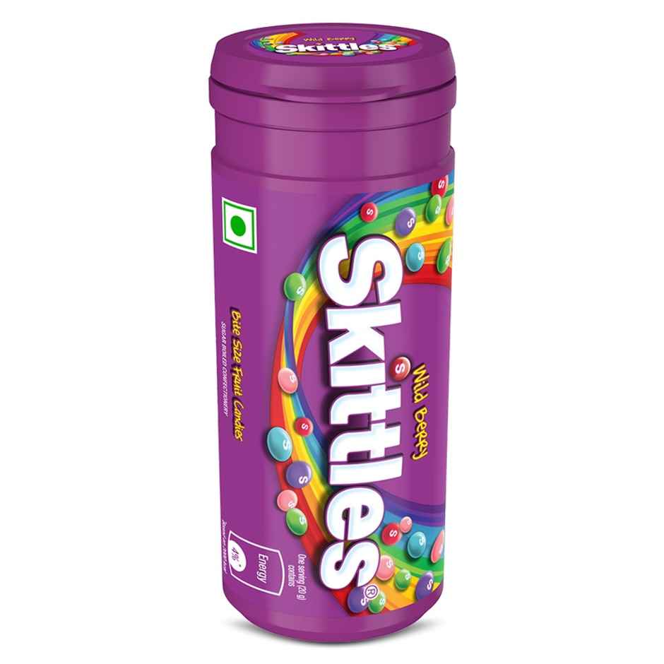 Skittles Wild Berry Bite Size Fruit Flavoured Candy Tube
