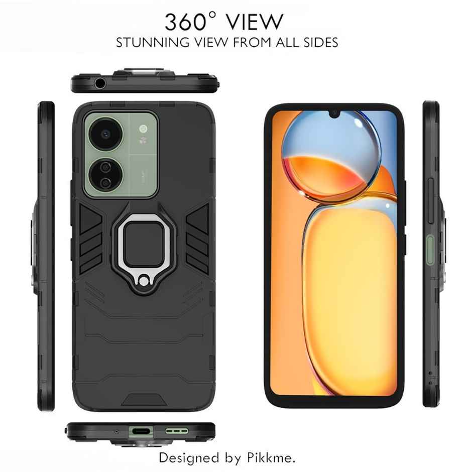 Kwine Case Redmi 13c 4G / Poco C65 Back Cover - Ring Holder Stand Case