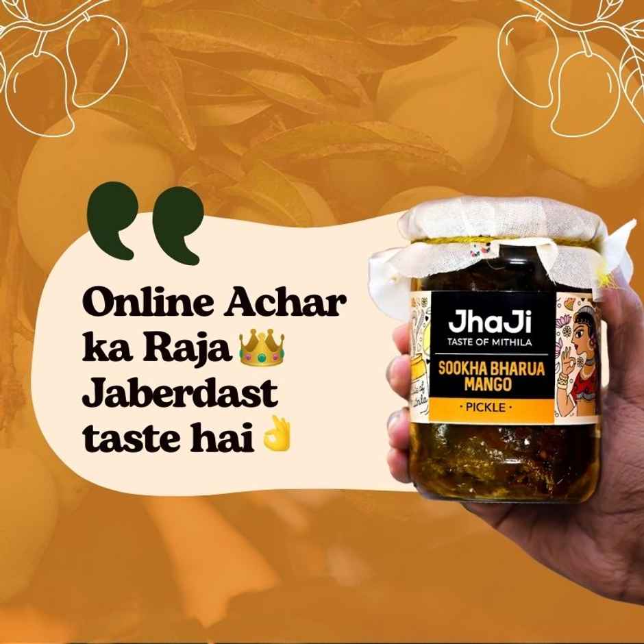 JhaJi Taste of Mithila Aam ka Sookha Bharua Achar Dry Stuffed Mango Pickle