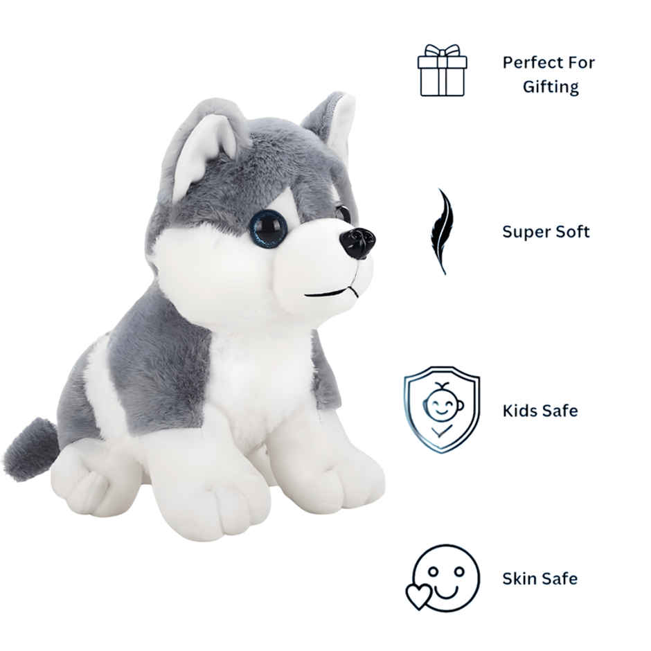 Fablue Husky Dog Plush Soft Toy For Kids - Soft Stuffed Animal Toy