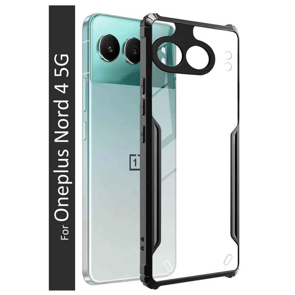 Kwine Case Oneplus Nord 4 Back Cover - Black Bordered Transparent Case