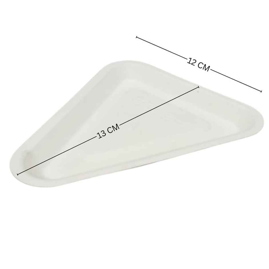 Sugarcane Fiber Pulp Snacks Plate | Triangular | Pack of 10 | Tempware