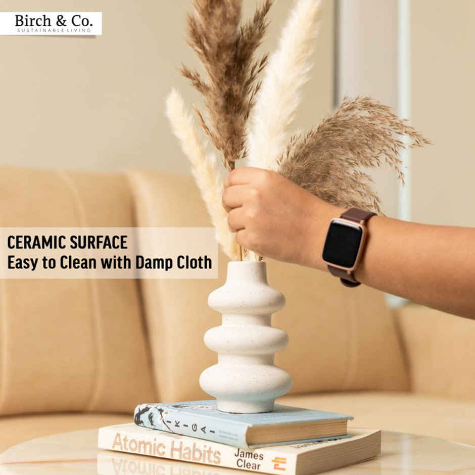 Birch & Co. Vase White Wave 6 Inch