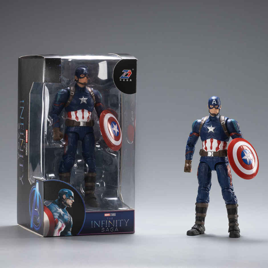 Striders Marvel Avengers Captain America Action Figure Strong Build With Plastic Display Holder