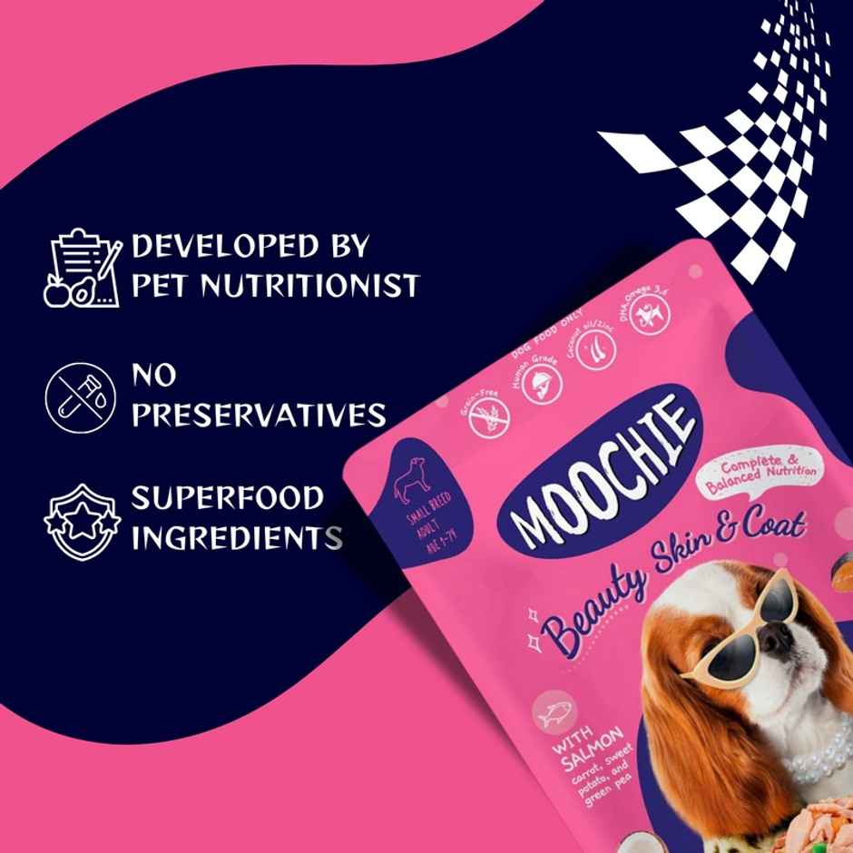 Moochie Dog Wet FOOD - Beauty Skin And Coat - Casserole With Salmon Gravy