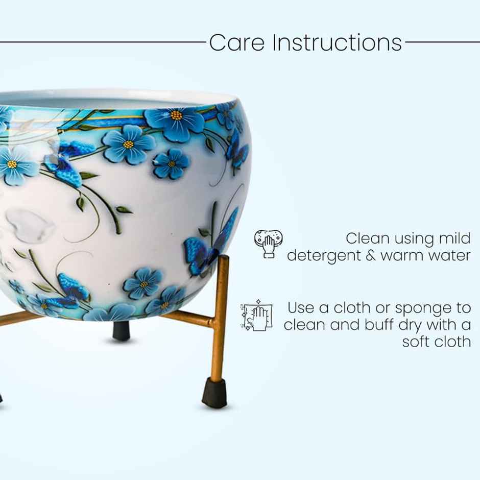 Peng Essentials Reva Home Decor Vase With Stand I Desktop, Bedroom Corner Table, Home Decor Centepc