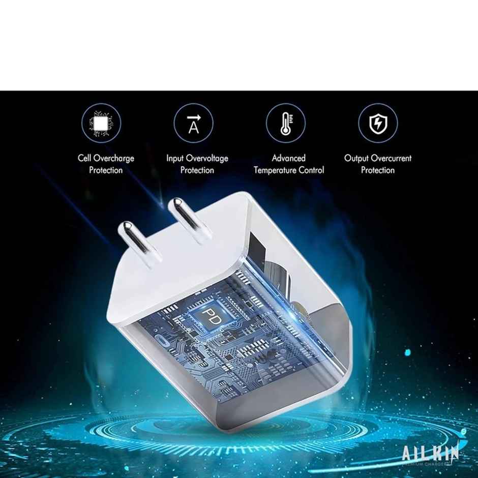 Ailkin 20W Fast Charger with USB-C to C Braided Cable| for iPhone 15|16 Series & Type C Phones