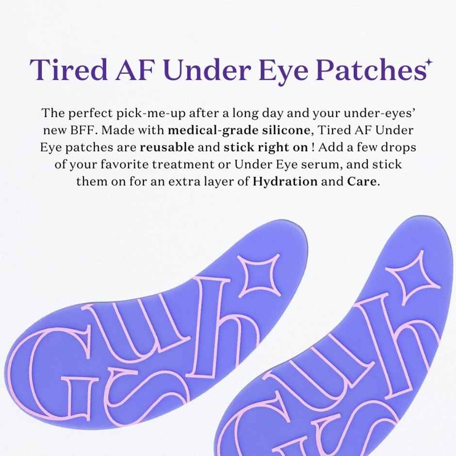 Gush Beauty Tired AF Under Eye Patches | Treats Dark Circles, Eye Puffiness, Fine Lines And Wrinkles | Cooling Effect | Reusable Undereye Mask