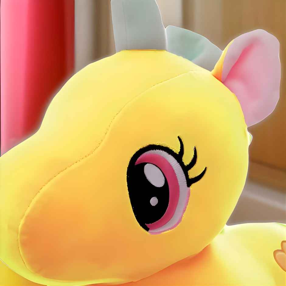 Fablue Unicorn Plush Soft Toy Animal Baby Boys & Girls | Yellow - 25 cm