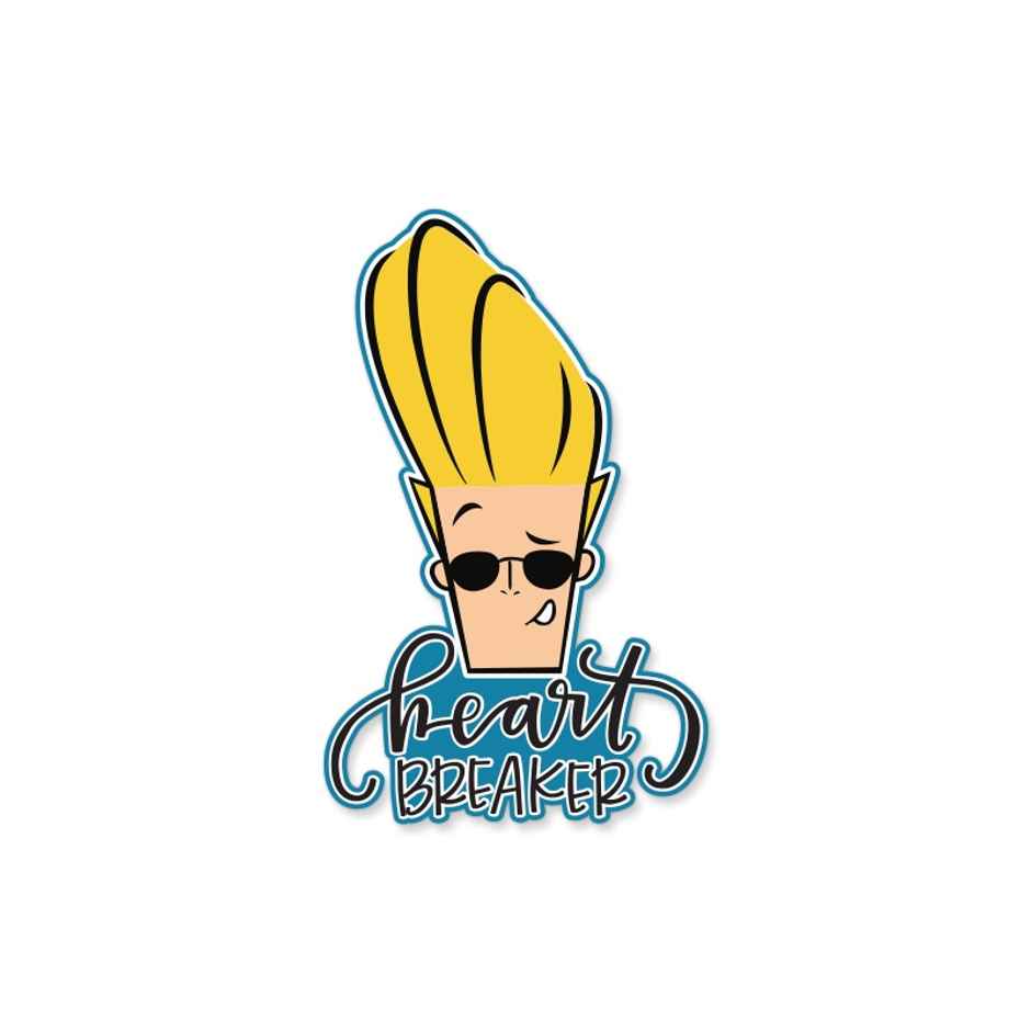 House Of Festivals Heart Breaker - Johnny Bravo Official Sticker (1pc) & House Of Festivals Sheldon - The Big Bang Theory Official Sticker (1pc) Combo