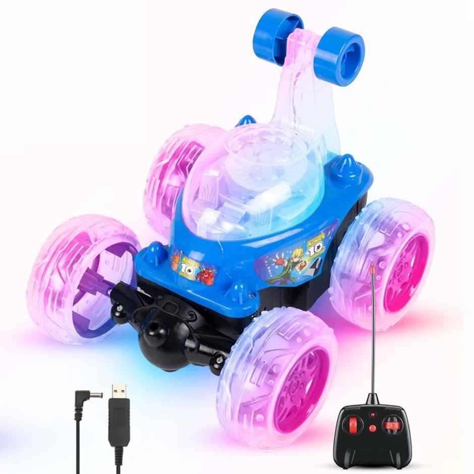 Fablue Rotating Rolling Remote Control Car For Kids - 360 Degree Rotating Car Toy