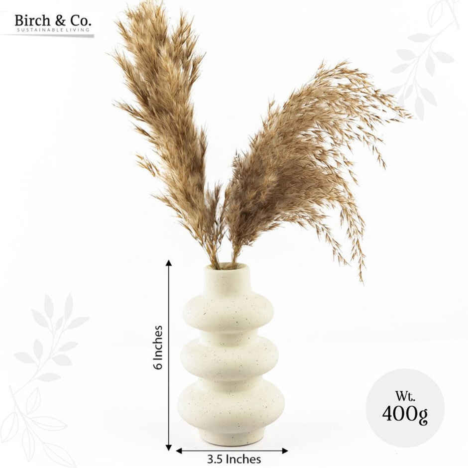 Birch & Co. Vase White Wave 6 Inch