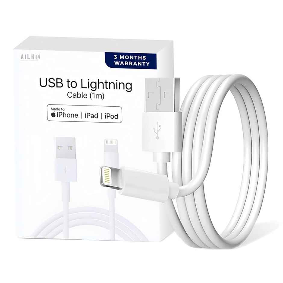 Ailkin USB to Lightning cable [TPE] for iPhone |1M| White