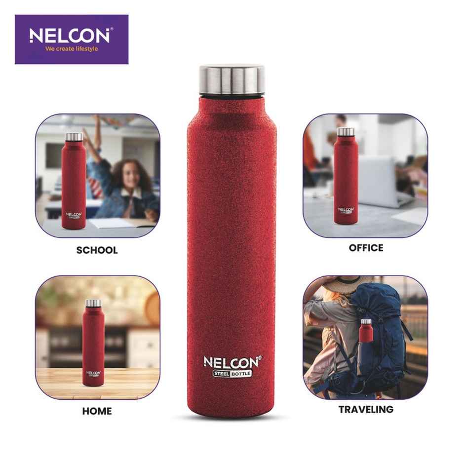 Nelcon Dew Crocz SS Bottle | Office | School-Travel-Gym-Car | 1 L | Red