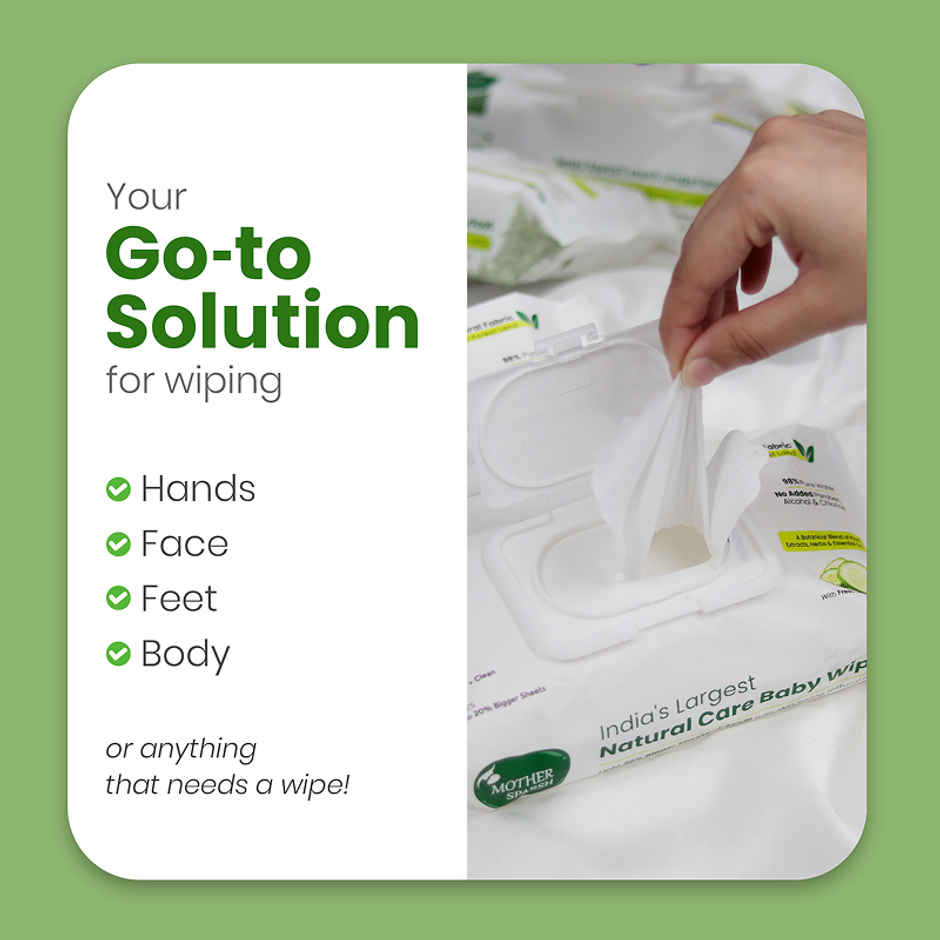 Mother Sparsh Plant Powered Baby Wipes - Natural Cucumber Extract