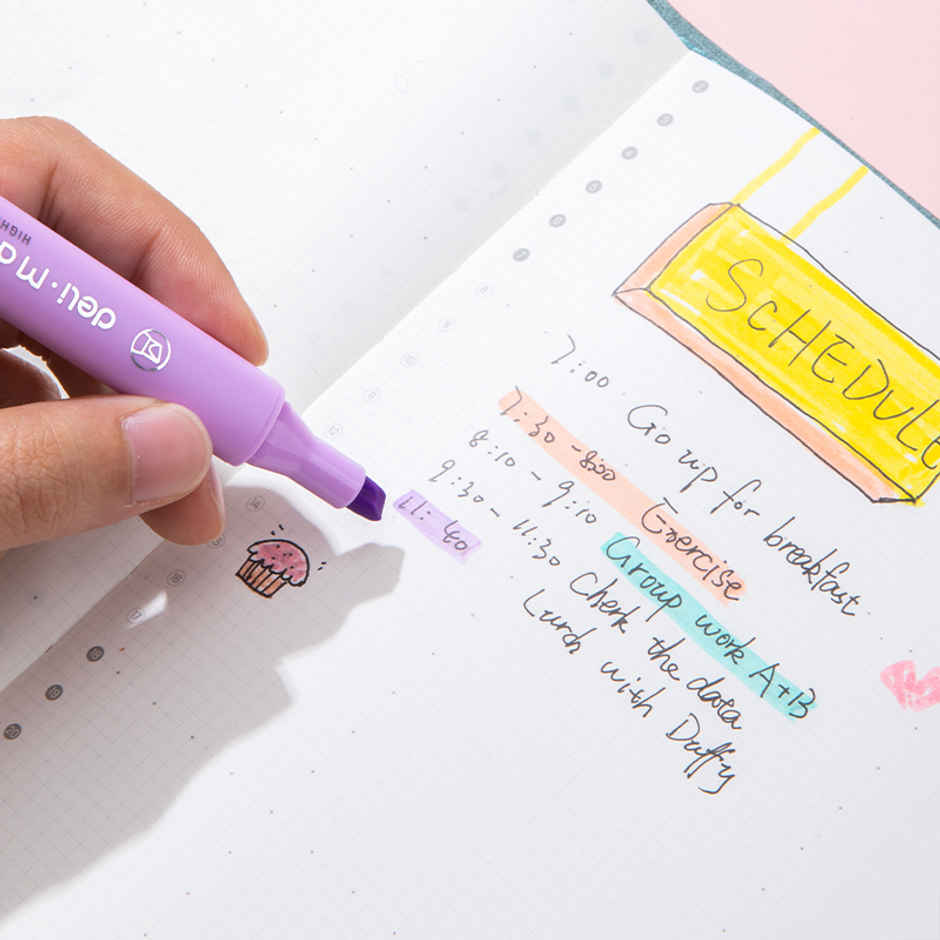 Deli EU12-6C Highlighter, Marker Pen, 6 Assorted Highlighters