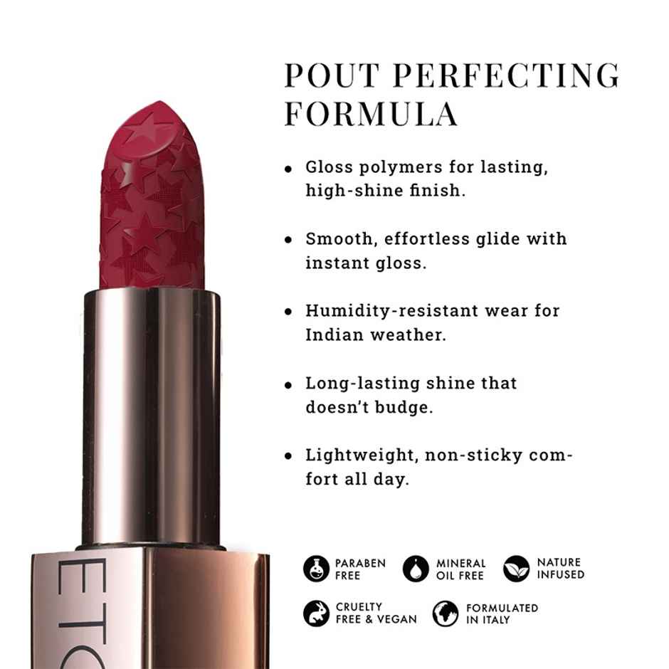 Lovetc Pout, Perfect, Etc Moisture Shine Lipstick | Cherry on top