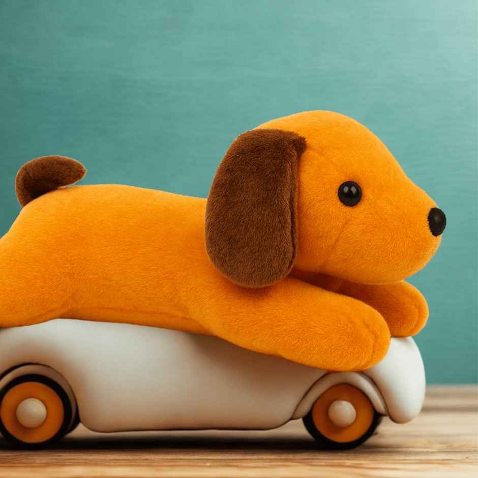 Fablue Dog Cute Plush Soft Toys For Kids Birthday Gift | Brown - 26 cm