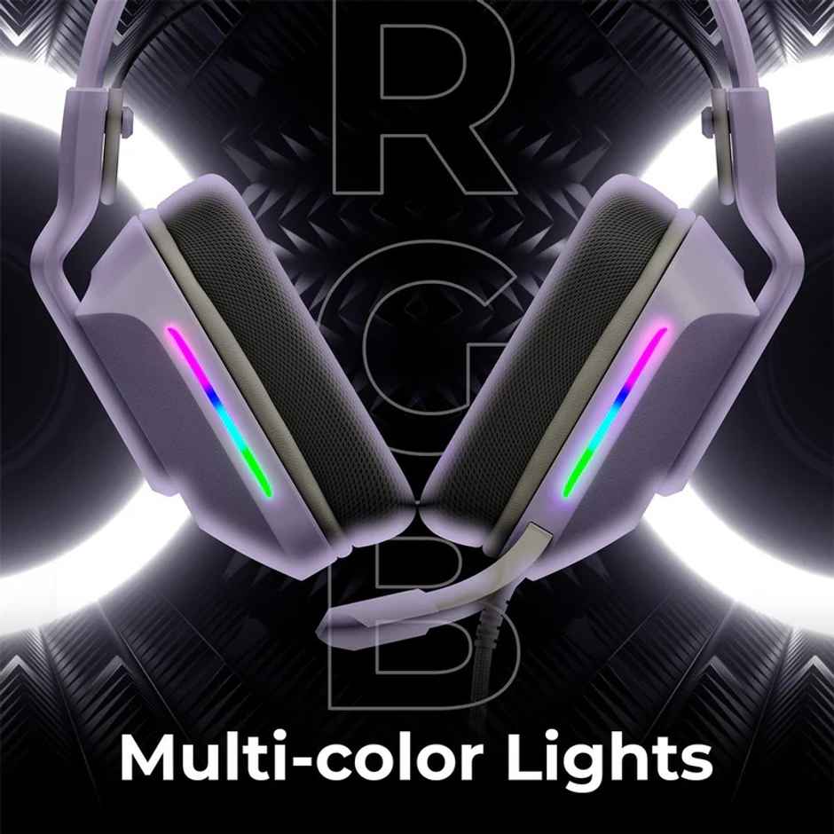 Zebronics Havoc Premium Gaming Over Ear Wired Headphone With Dolby Atmos Subscription (Purple)