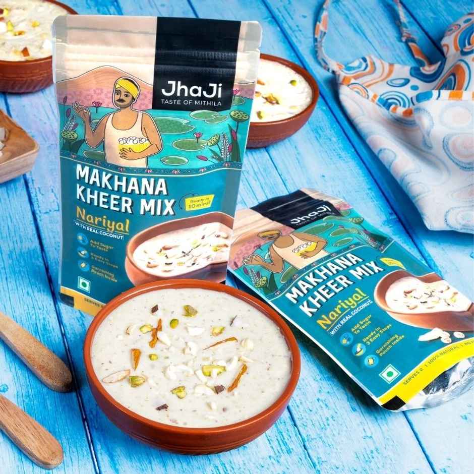 JhaJi Taste of Mithila Instant Makhana Kheer Mix Coconut Flavor