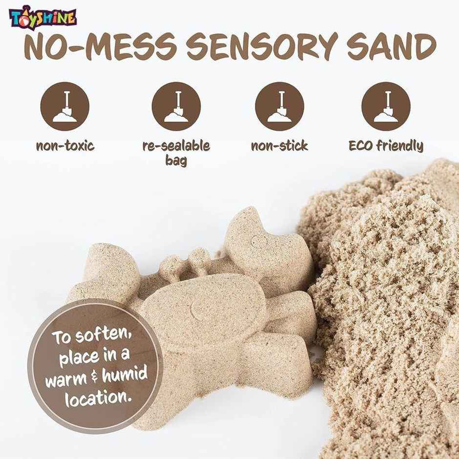 Toyshine 1 Kg Creative Sand For Kids With Free 8 pcs Castle Molds 1 Bonus Mold | Natural Color