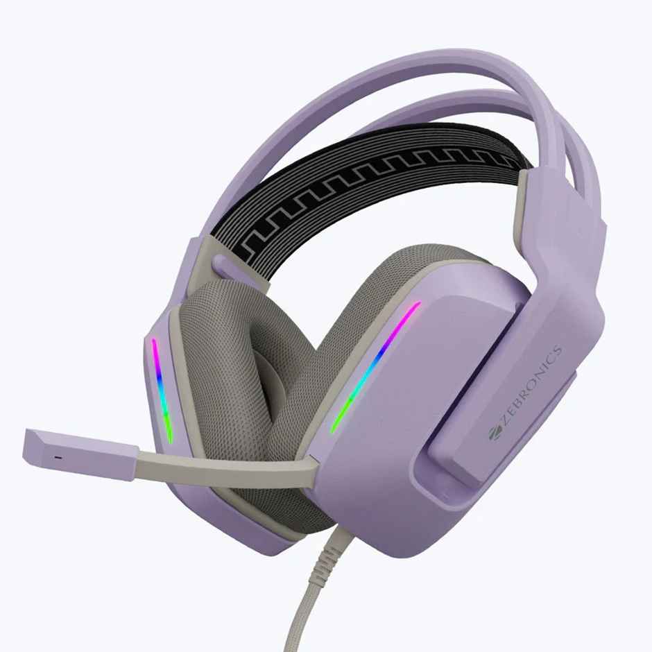 Zebronics Havoc Premium Gaming Over Ear Wired Headphone With Dolby Atmos Subscription (Purple)