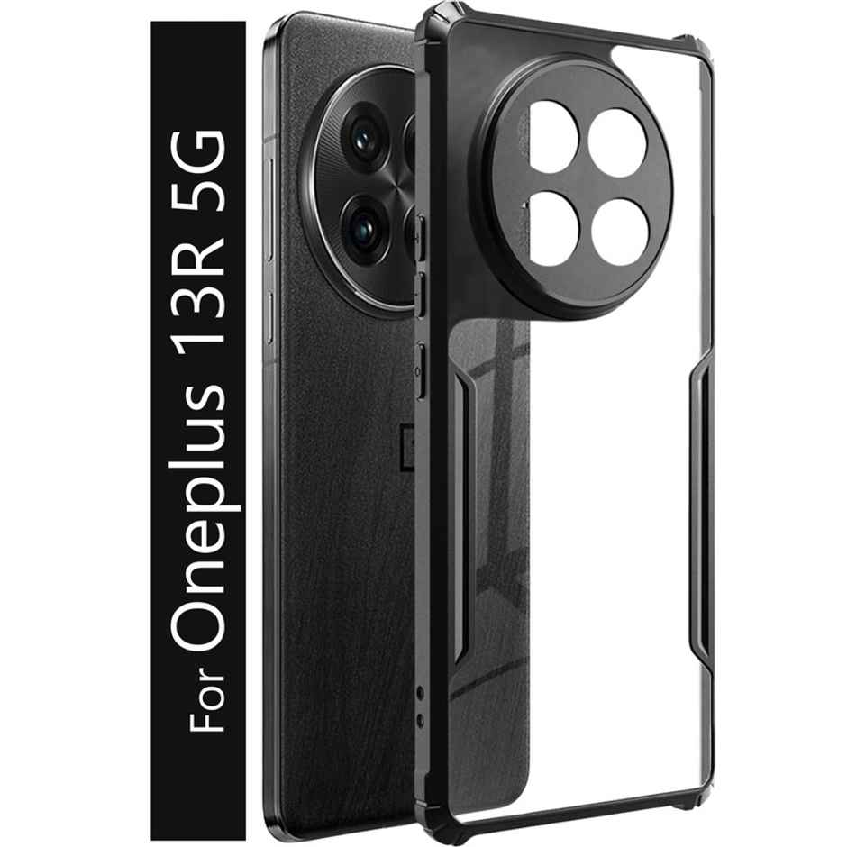 Kwine Case Oneplus 13R 5G Back Cover - Black Bordered Transparent Case