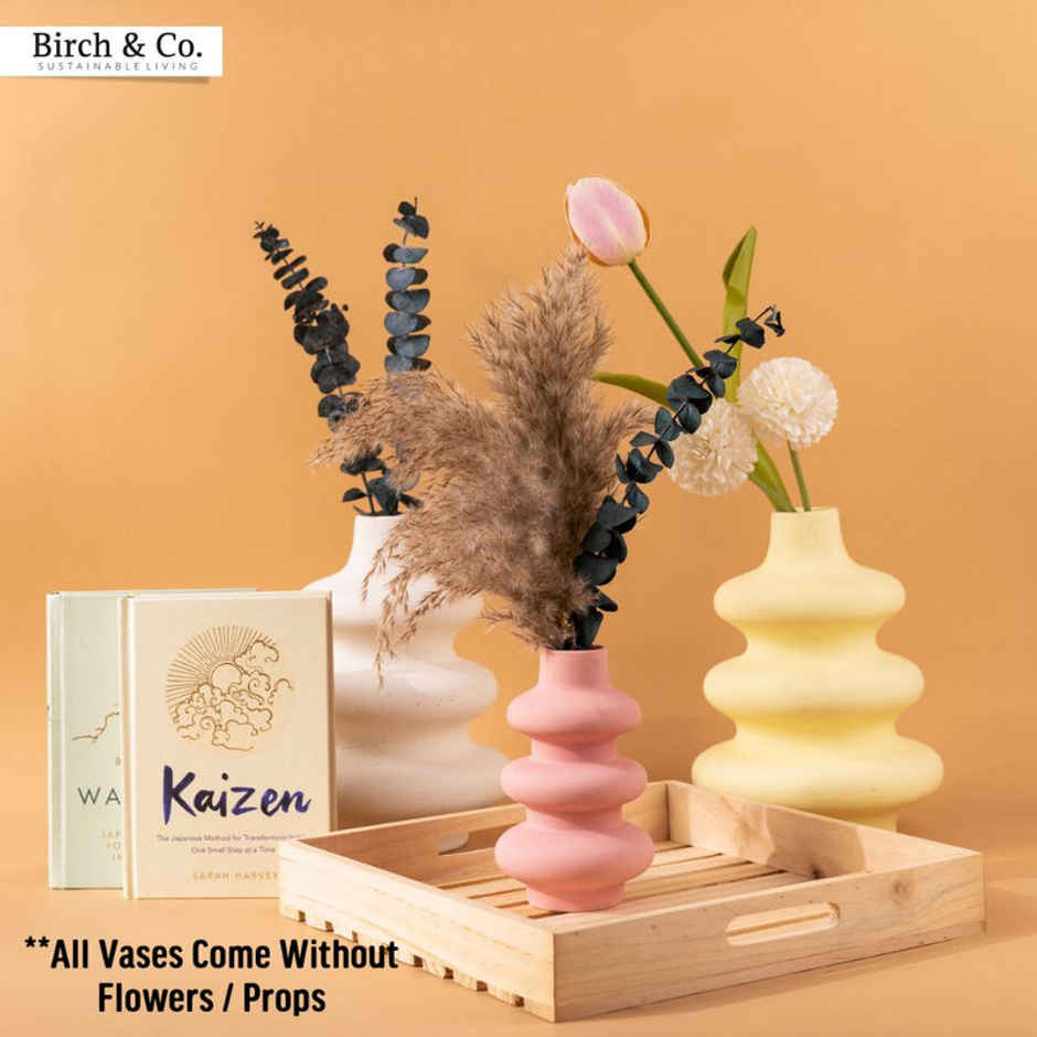 Birch & Co. Vase White Wave 6 Inch