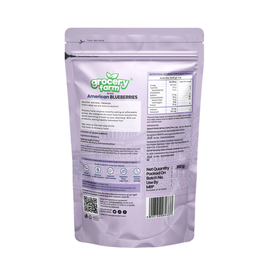 Grocery Farm Dried American Blueberries